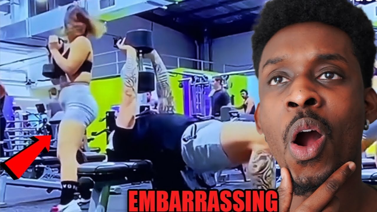 Woman Embarrasses Herself at the Gym in front of Man