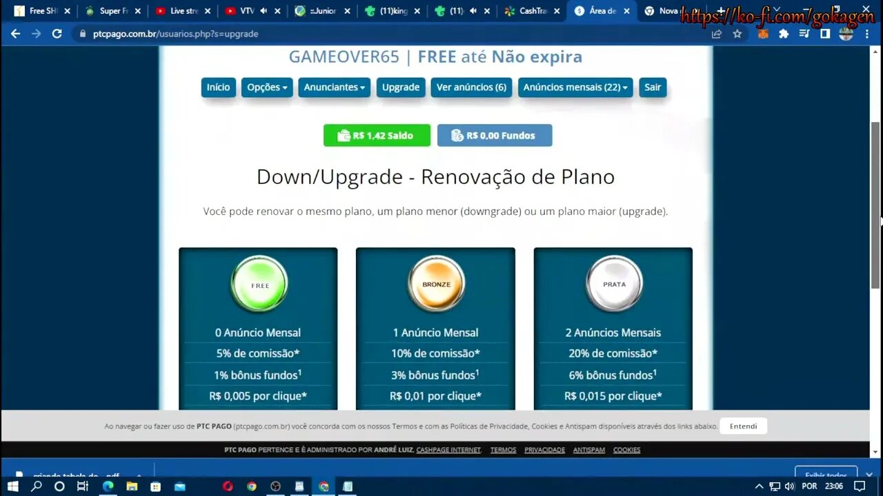 ptcpago fazendo upgrade