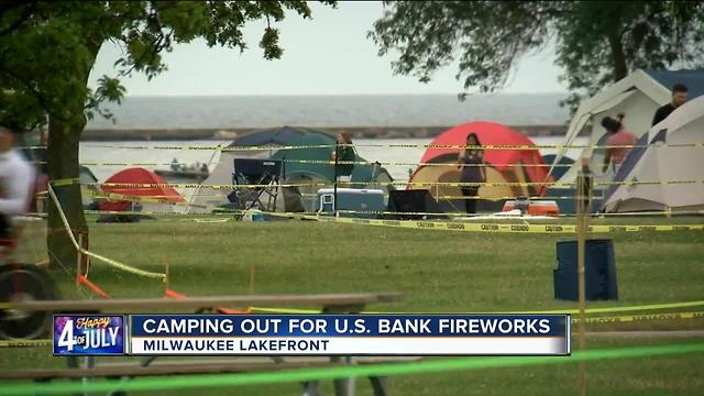 Hundreds camp out ahead of Veterans Park fireworks