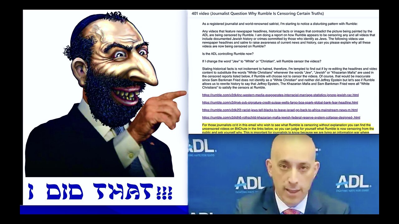 Rumble Exposes USA EU UK Information War Fueled By ADL Censoring News Rewriting History Hiding Crime