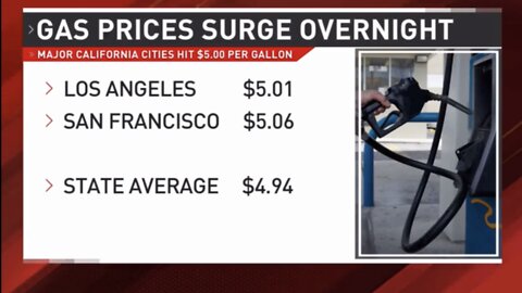 GAS OFFICIALLY HITS $5 A GALLON