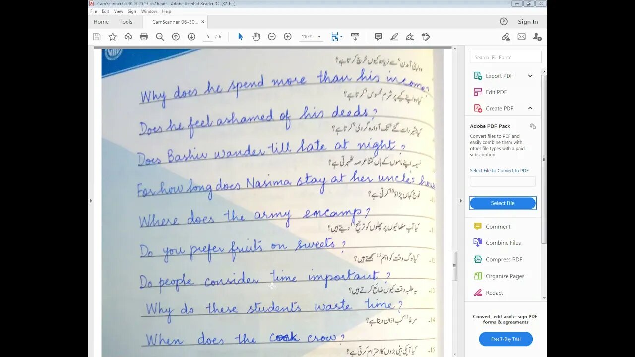 English B class 7 21 04 2021