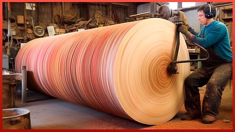 Woodturning Giant Red Log Using Dangerous Techniques _ by @WoodworkingCraftsman