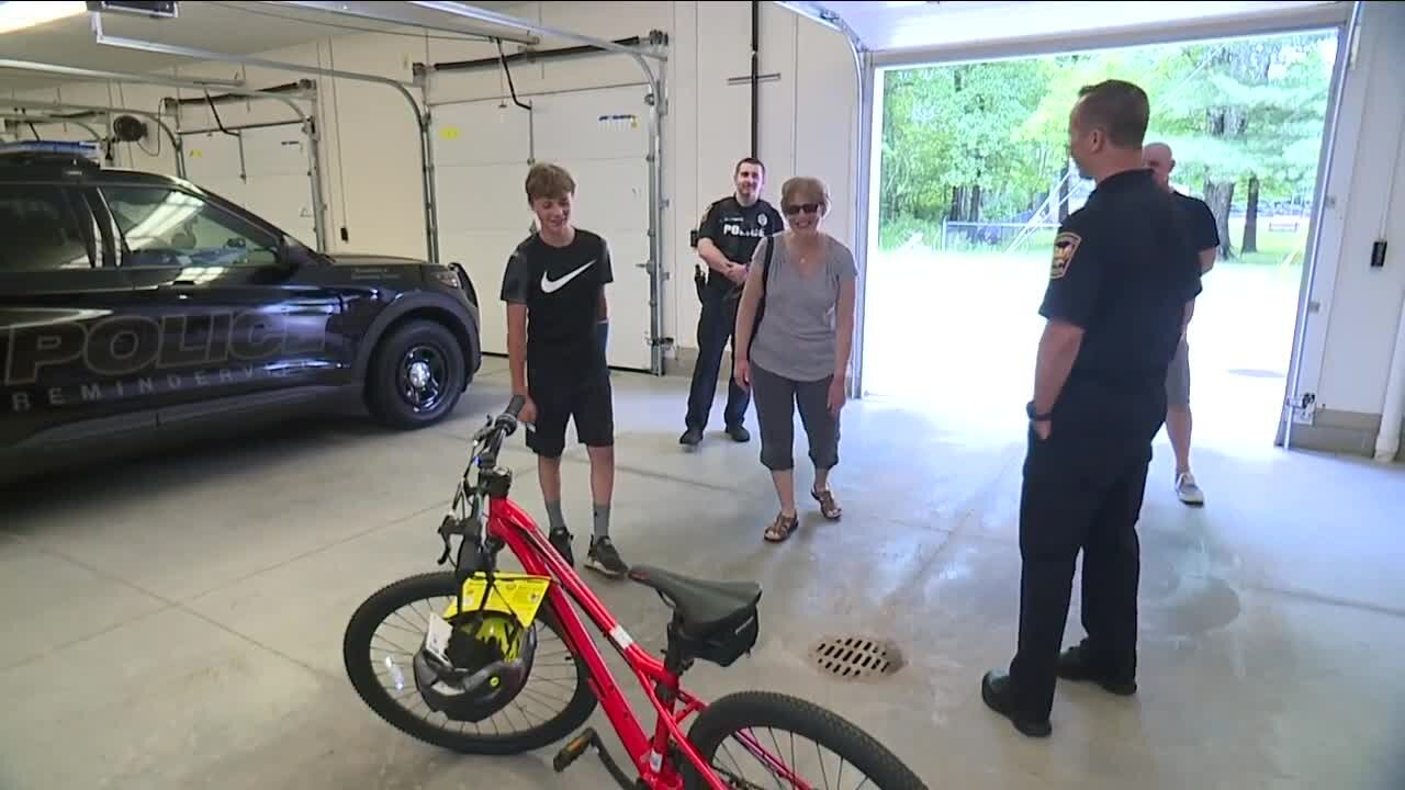 13-year-old boy hurt by hit-skip driver gets new bike from Reminderville police