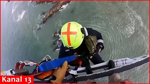 Helicopter crew rescues man clinging to San Francisco cliff