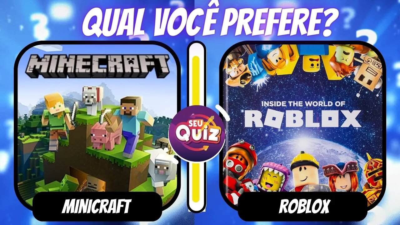 🔄 O QUE VOCÊ PREFERE? Minicraft ou Roblox? jogo das escolhas