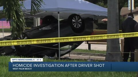 Shooting victim crashes car in West Palm Beach, dies at hospital