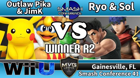 Outlaw Pika & JimK vs. MVG|Ryo & MVG|Sol - Teams SSB4 Winners R2 - Smash Conference 41