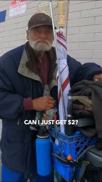 Much to learn - Homeless give his money to help someone else