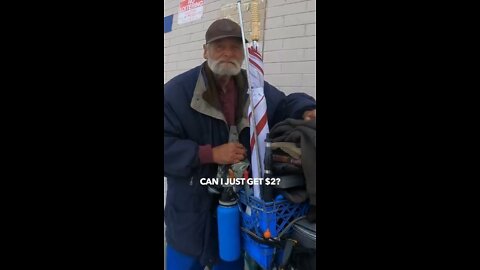 Much to learn - Homeless give his money to help someone else