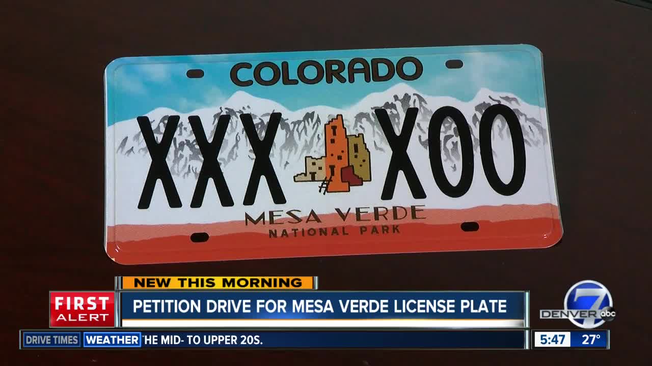 Petition drive for Mesa Verde license plate