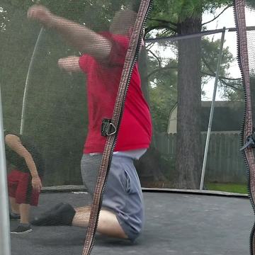 Dad Crashes Through Trampoline Fabric