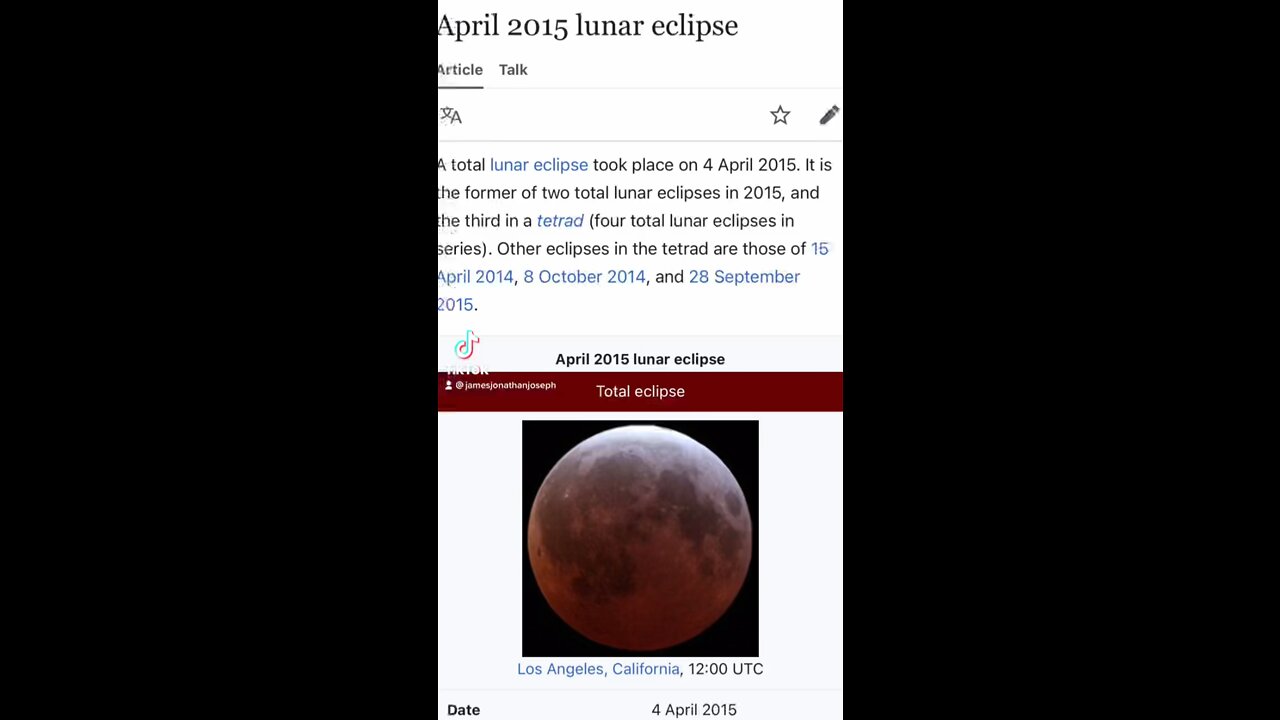 BLOOD MOON IN 2014-2015. See comment.