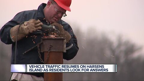 Vehicle traffic resumes on Harsens Island as residents look for answers