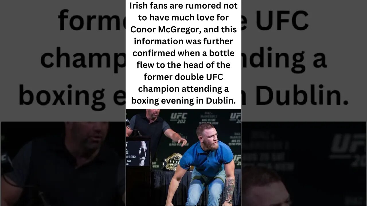 At a boxing event in Dublin, a bottle struck Conor McGregor in the head. #short