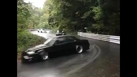 Japan JDM Cars Drift Rally Hilly Mountain Corner Wet Road Custom Modified