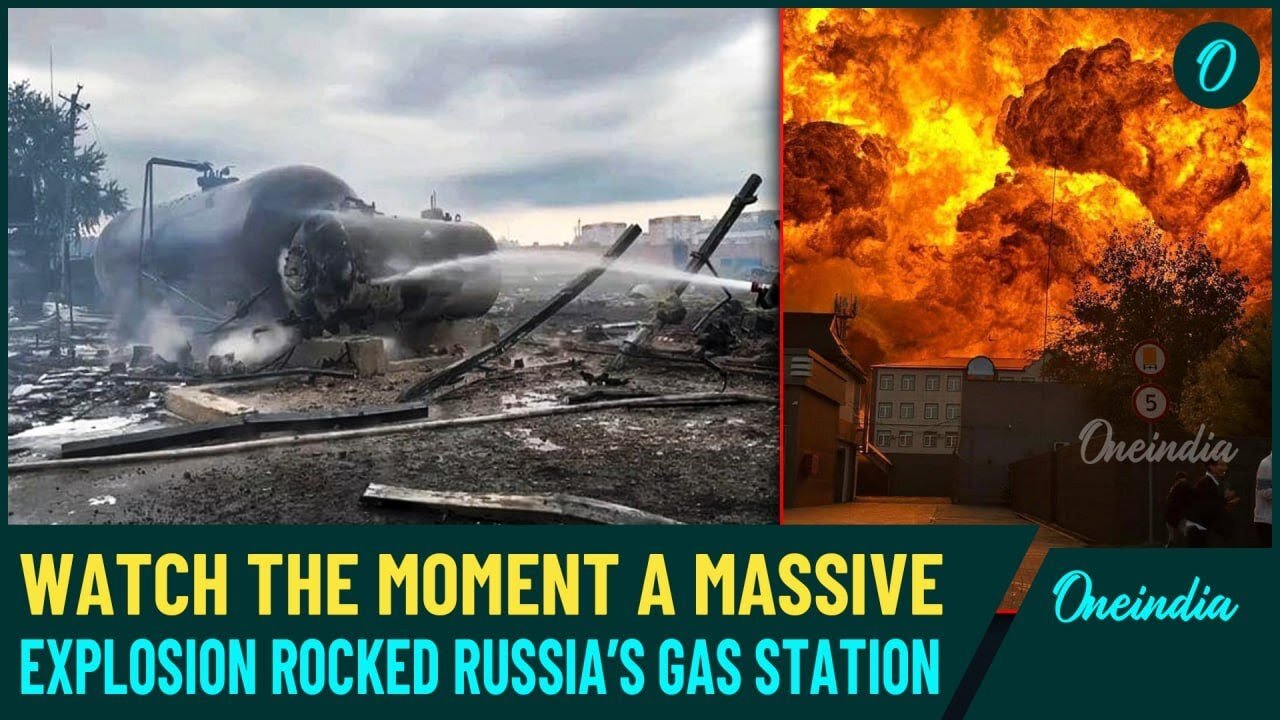 Massive Fireball Erupts as Explosions Rocks Russia’s Gas Station| Fuel Tank Launches into Air