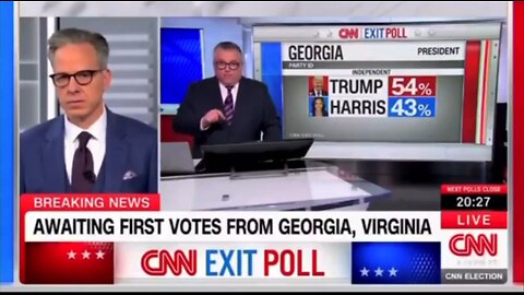 Jake Tapper looks like he’s going to cry as the numbers come in…