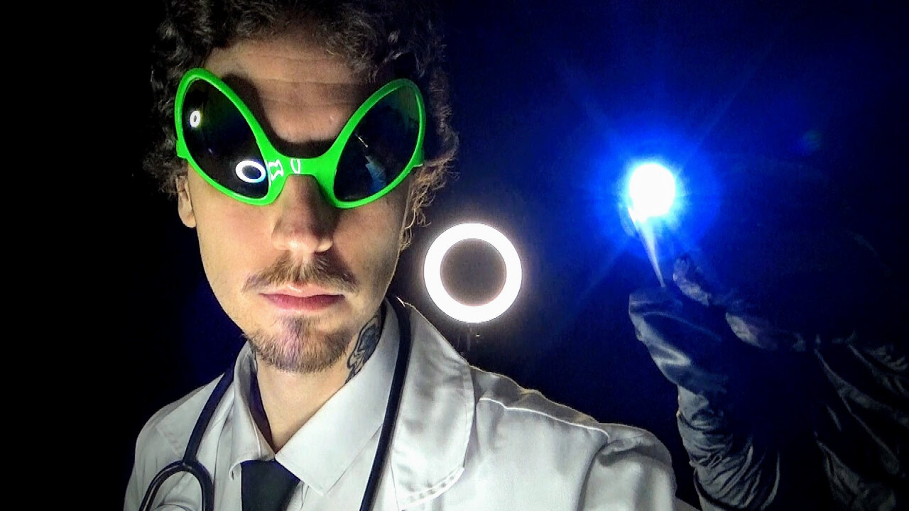 ASMR CRANIAL NERVE EXAM by ALIEN(?) DOCTOR - LIGHT TRIGGERS, EYE & EAR EXAMINATION, HEARING TEST