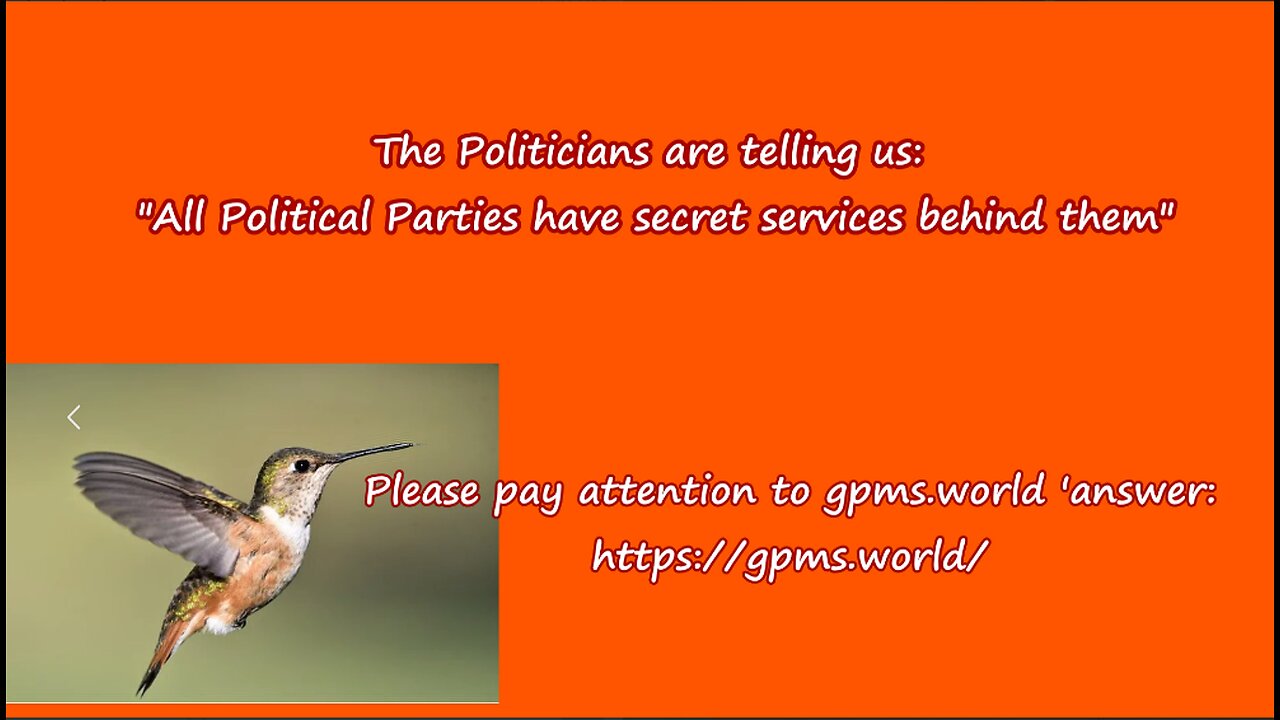 "All Political Parties have secret services behind them" October 2, 2023