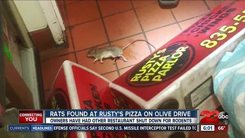 Public Health finds rodents at Rusty's Pizza Parlor on Olive Drive