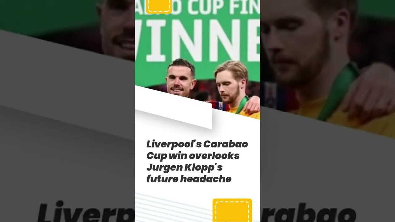 Liverpool's Carabao Cup win overlooks Jurgen Klopp's future headache #shorts