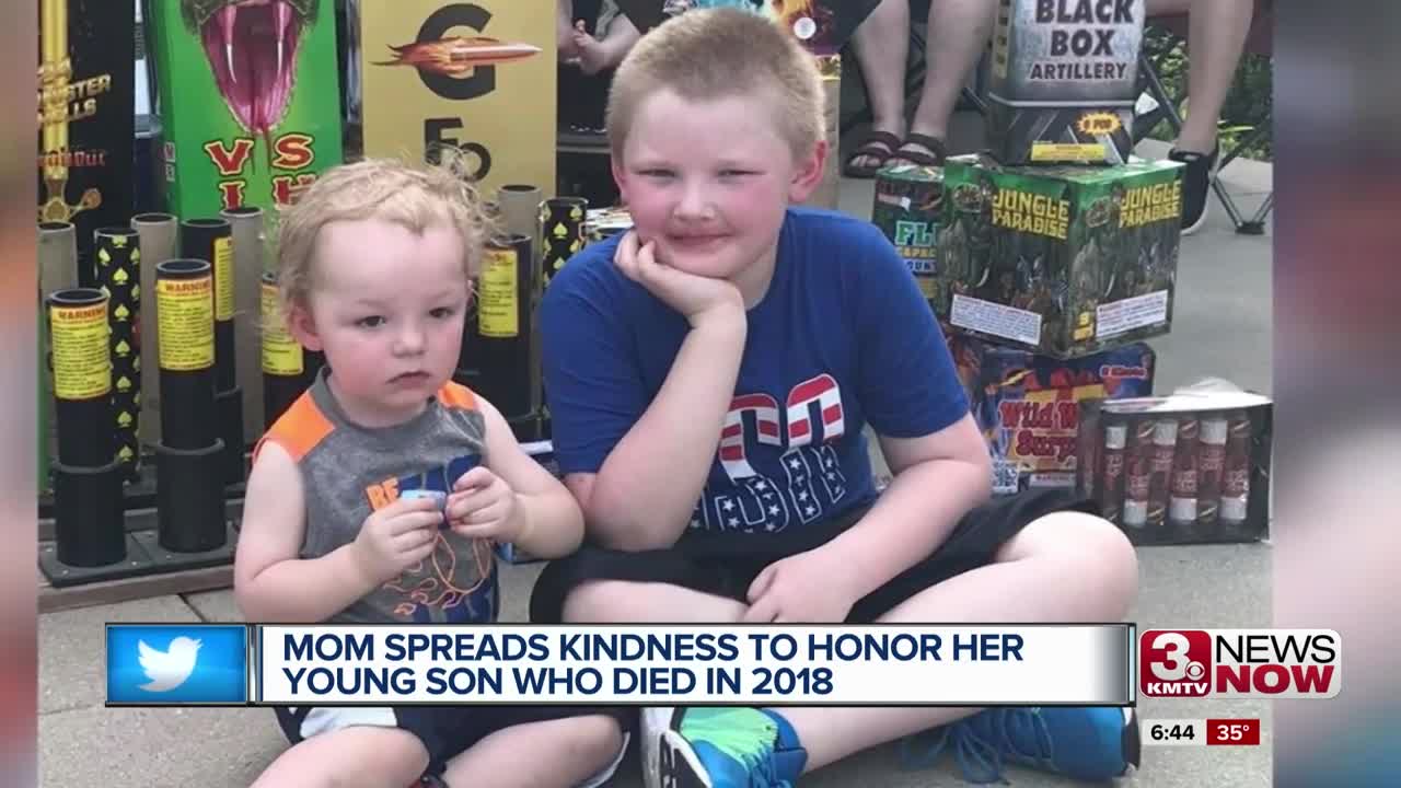 Mom spreads kindness to honor her young son who died in 2018