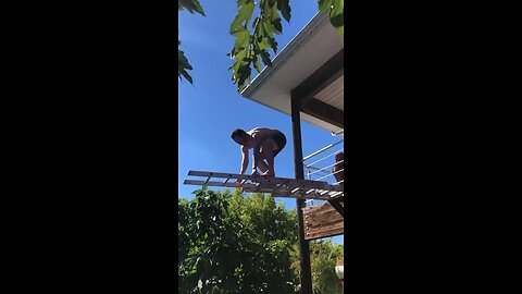 Mission failed to jump in the pool