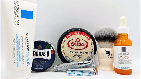NOT 1 TO REPEAT Omega Shaving Cream THE SALVATION of La Roche Posay, Edwing Jagger DE89 with Feather