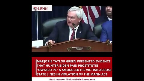 HUNTER BIDEN VIOLATES MANN ACT WITH EVIDENCE PRESENTED BY MARJORIE TAYLOR GREEN #hunterbiden #fyp