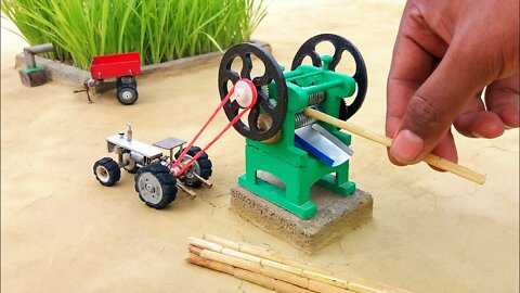 diy tractor mini sugarcane juice machine