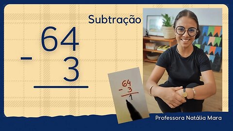 64-3 | 64 menos 3 | Exemplo fácil de subtração