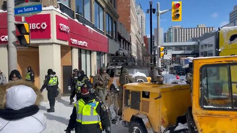 Canadian Army arresting freedom truckers