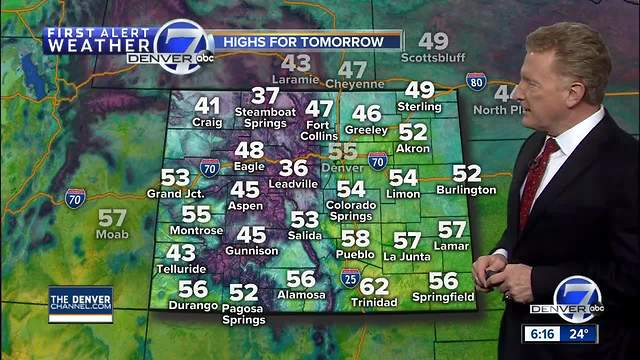 Cold tonight in Denver, icy spots up north