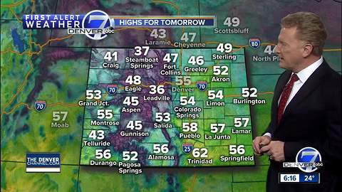 Cold tonight in Denver, icy spots up north