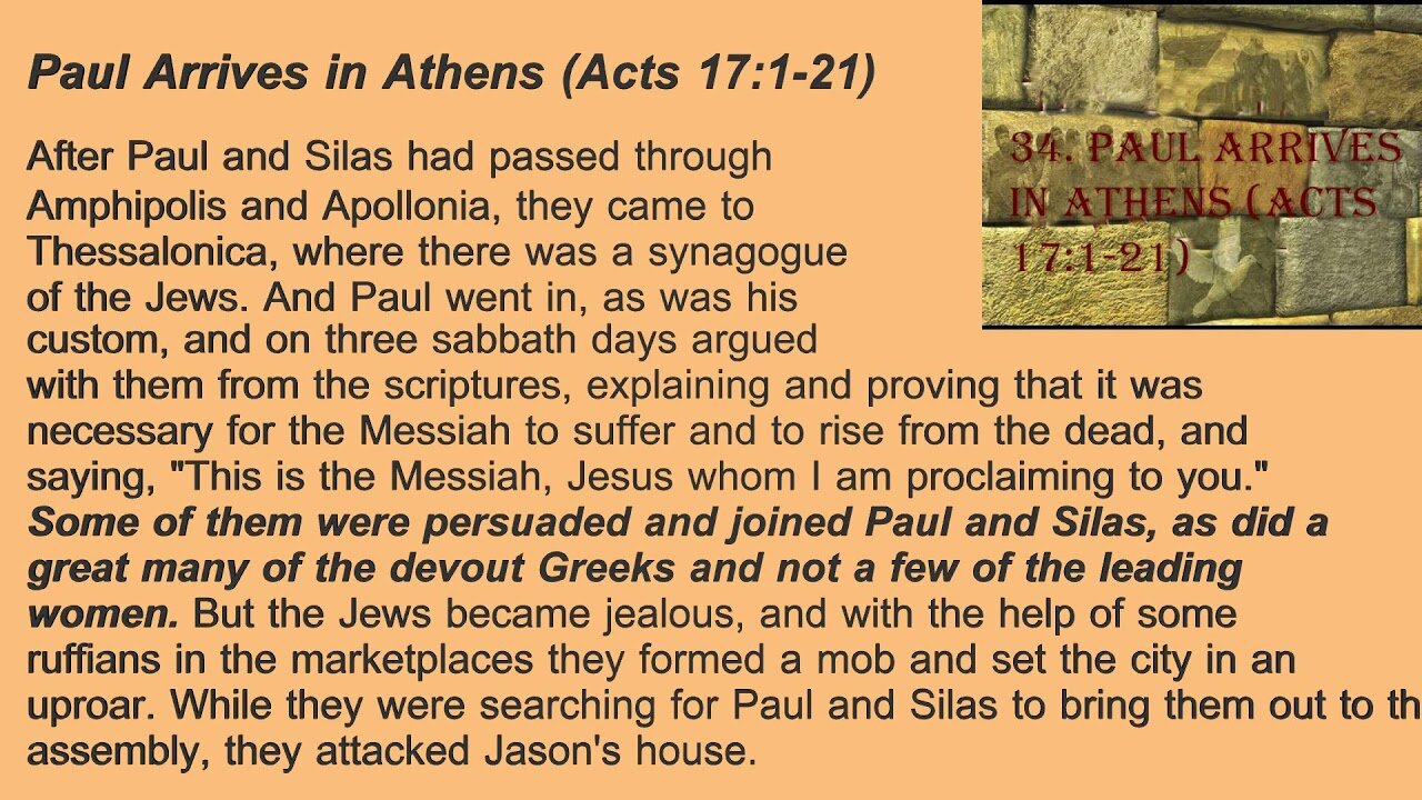 Acts 17 1-21 Sunday Teaching (9/8/24) Pastor Greg Tyra