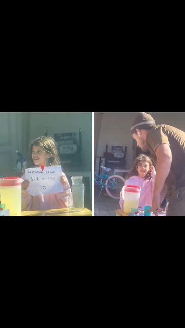 Inspirational UPS driver stops to support lemonade stand
