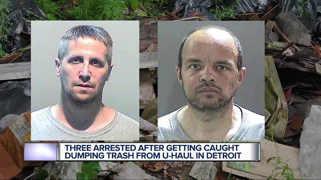 2 men, 1 woman fill U-Haul truck to capacity with trash, dump in Detroit