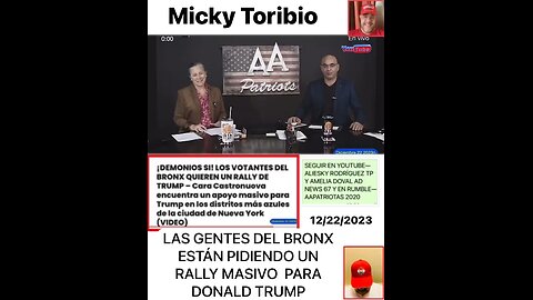 RESIDENTES DEL BRONX PIDEN RALLY PARA EL PRESIDENTE DONALD J TRUMP— ALIESKY Y AMELIA INFORMAN