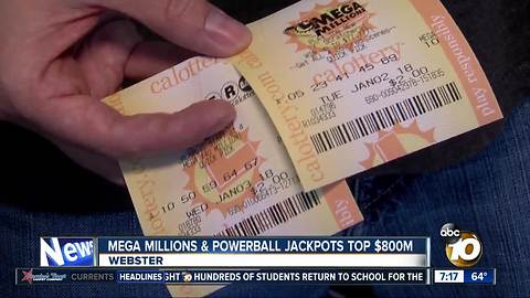 Mega Millions and Powerball Jackpots top $800M