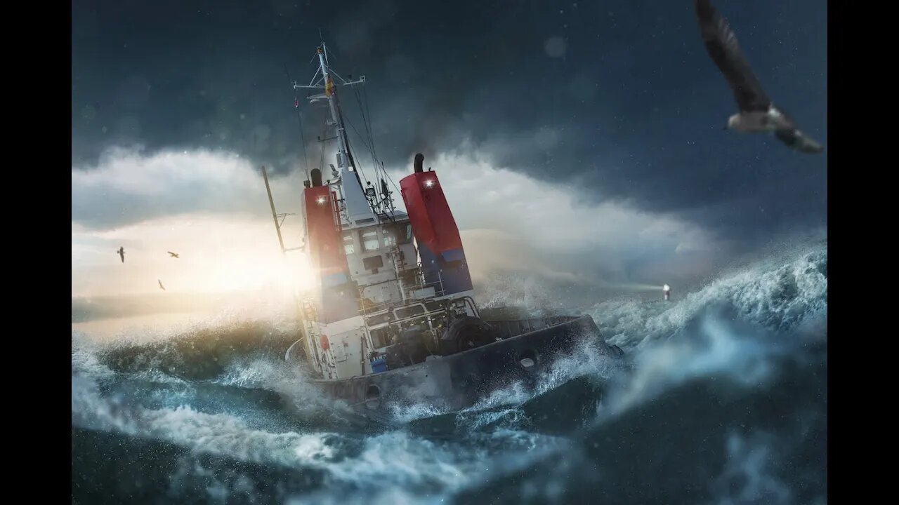 Storm at Sea from The Ship's Cabin | White Noise Seas & Wind and Rain 4K Deep Sleep & Focus