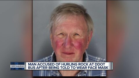 Man accused of hurling rock at DDOT bus after being told to wear face mask