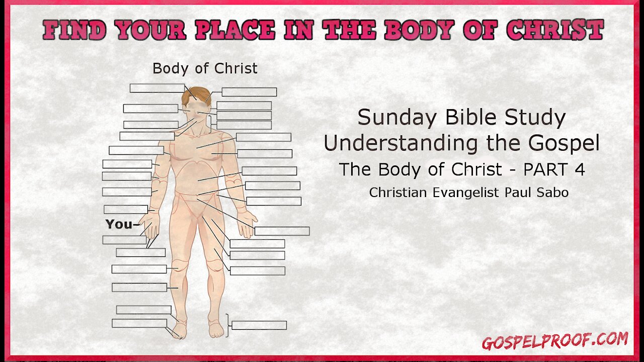 Find your part of the Body of Christ - Part 4 of "Understanding the Gospel" bible study video set