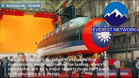 Taiwan launches its first domestically produced submarine for testing