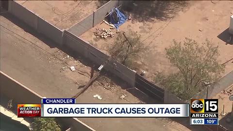 Garbage truck causes outage in Chandler neighborhood