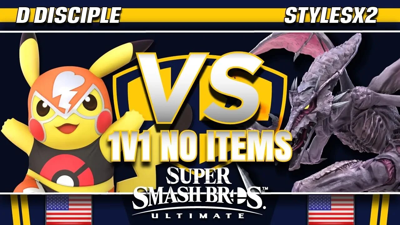 D Disciple (Pikachu/Sonic) vs. StylesX2 (Ridley) - SSBU Demo - TBH8