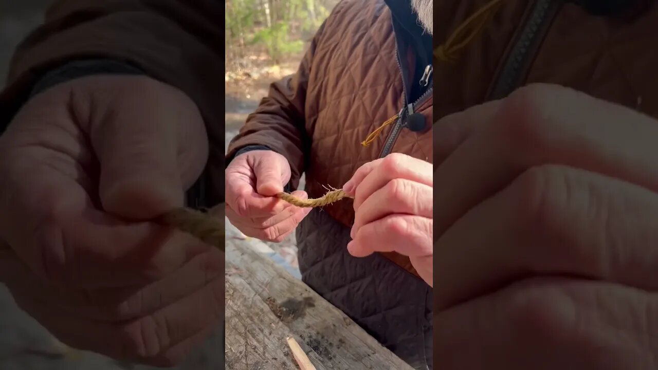 Hemp Uses for no Waste. #shorts #hemp #recycle #rope #bushcraft