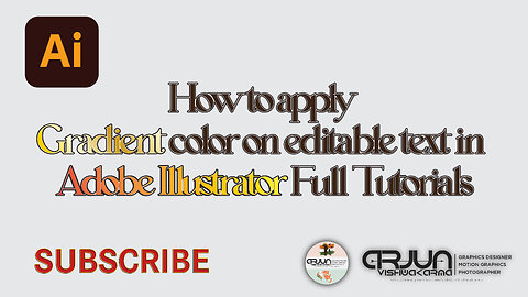 How to apply Gradient color on Text in Illustrator | #adobe #trending #trendingvideo