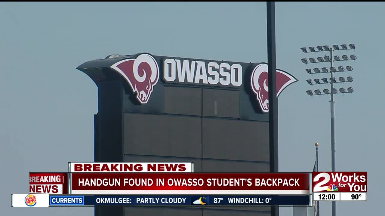 Loaded handgun found in Owasso student's backpack