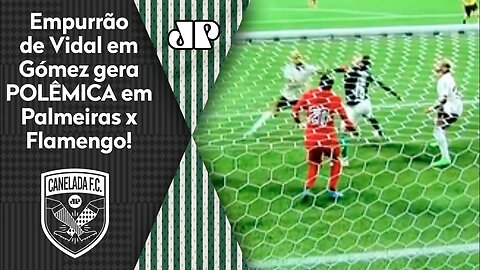 FOI PÊNALTI? OLHA esse LANCE de Vidal em Gustavo Gómez que gerou POLÊMICA em Palmeiras x Flamengo!